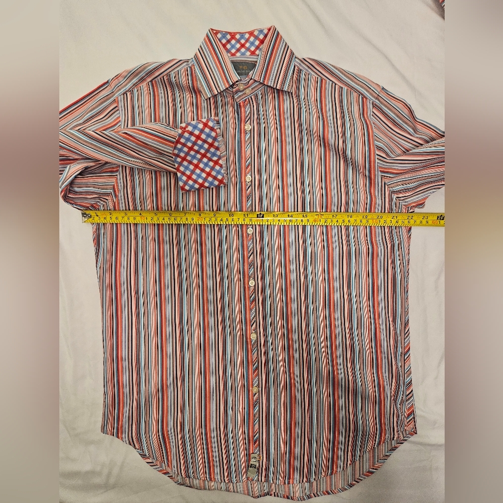 Thomas Dean Multicolor Striped Button-Down Shirt